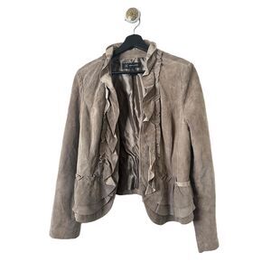 INC International Concepts Tan Ruffled Jacket